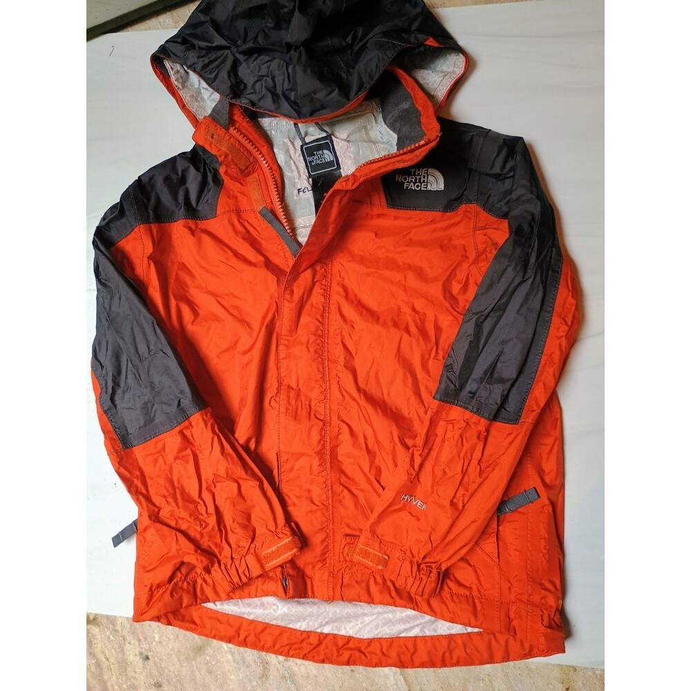 The North Face Kids Youth Sz XS Hyvent Rain Jacket Orange Black